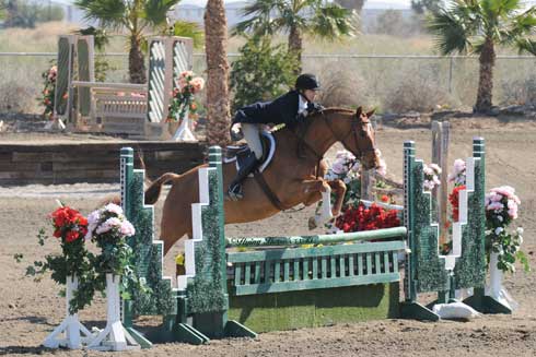 Jenny Karazissis and Undeniable clear a hunter geen jump.